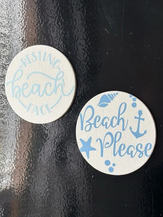 Coastal Vibes HTV Magnet Set – “Resting Beach Face” & “Beach Please” 🌊 - Picture 3 of 5